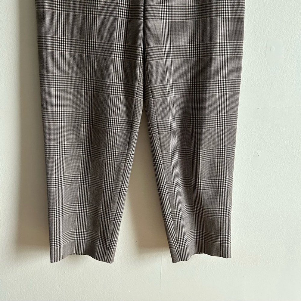 Aritzia Wilfred Sz 6 Tie Front Grey Plaid AcademiA Ankle Tapered Pants - Picture 8 of 13